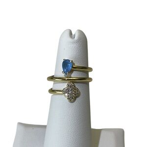 Bomb Party OG  "Glitz Happens” RG75898/Ocean Blue Quartz /Rhodium (CLOVER) SZ 6